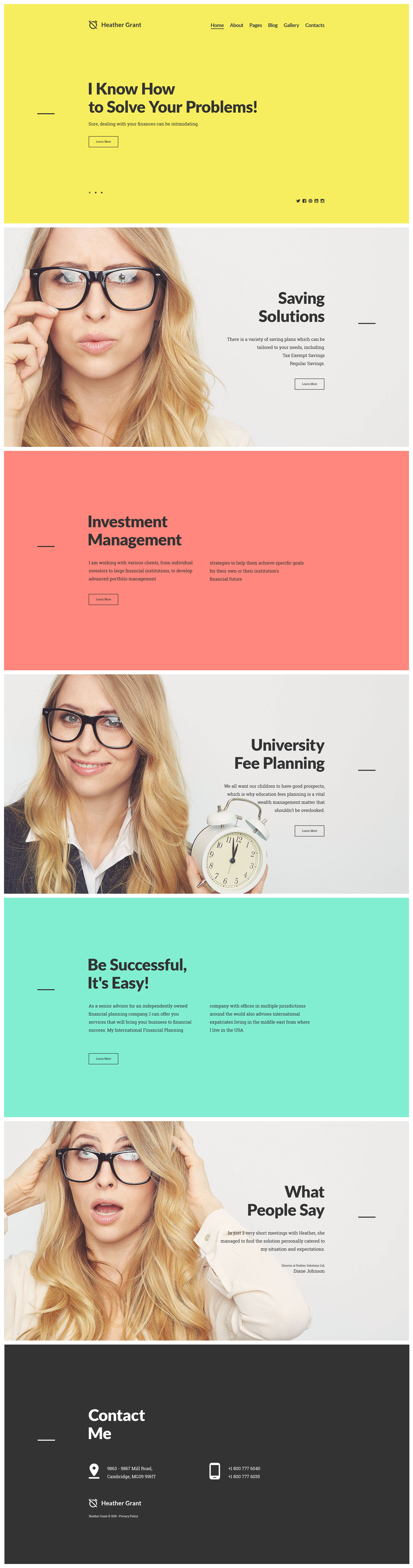 Heather Grant – Financial Advisor Joomla Template