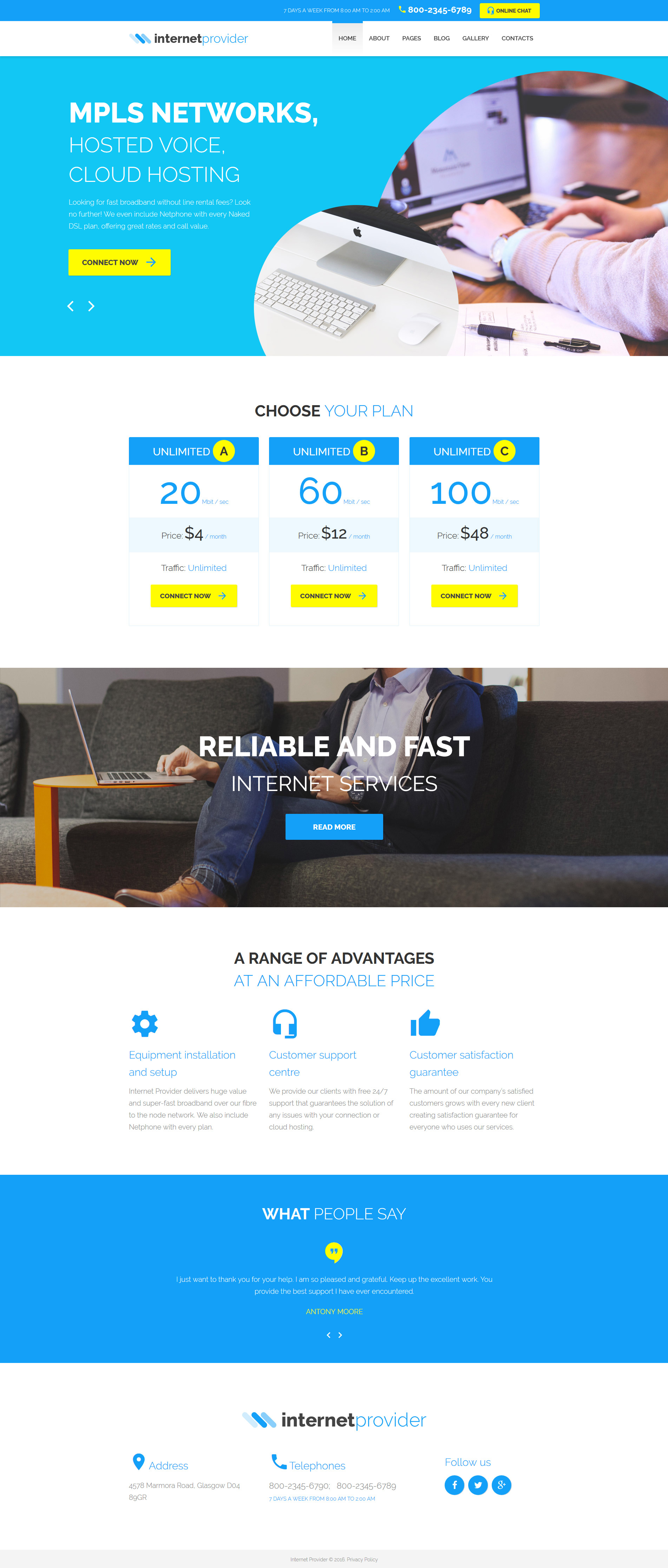 Internet Provider Joomla Template