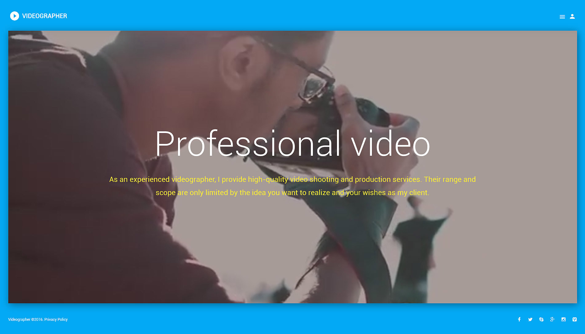 Videographer Joomla Template