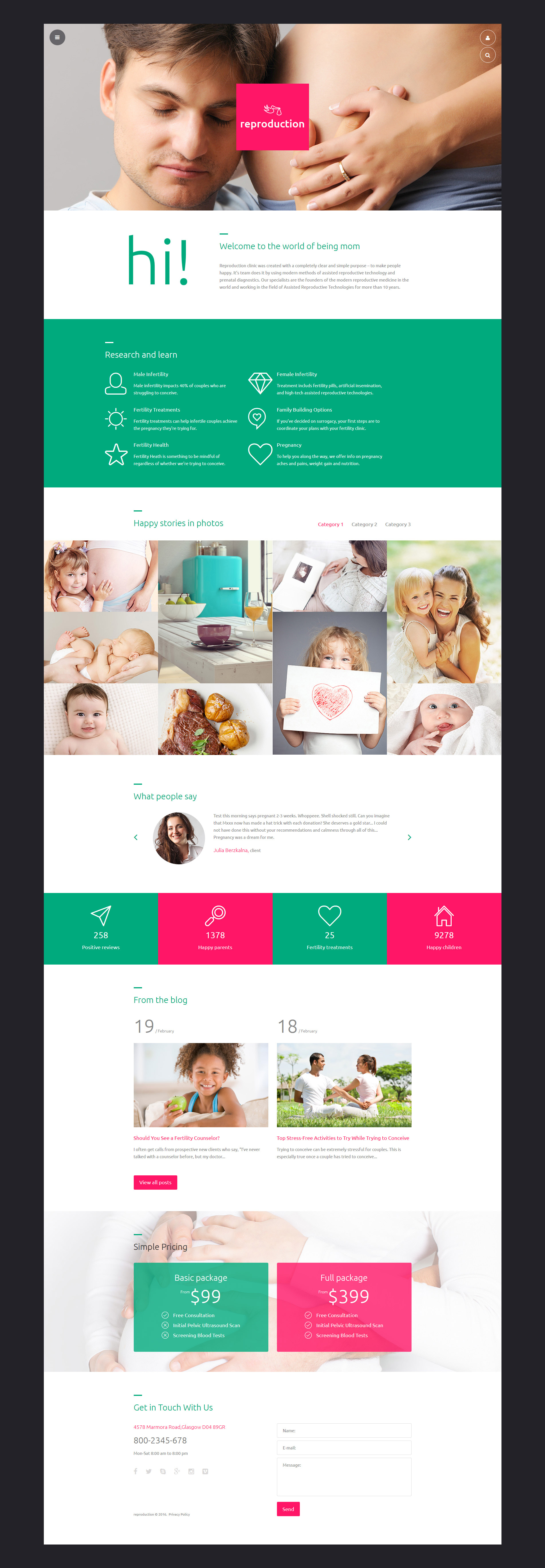 Reproduction Clinic Template Responsive Joomla Template