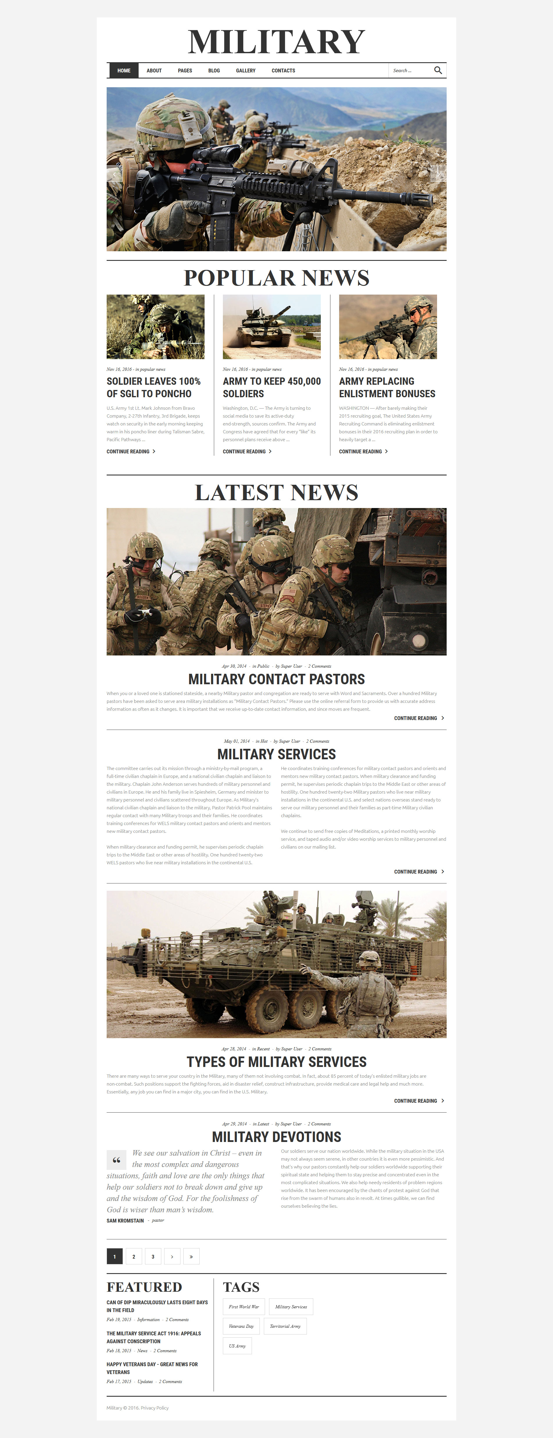 Military Template Responsive Joomla Template