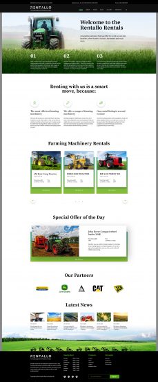 Rentallo - Farm Equipment Joomla Template