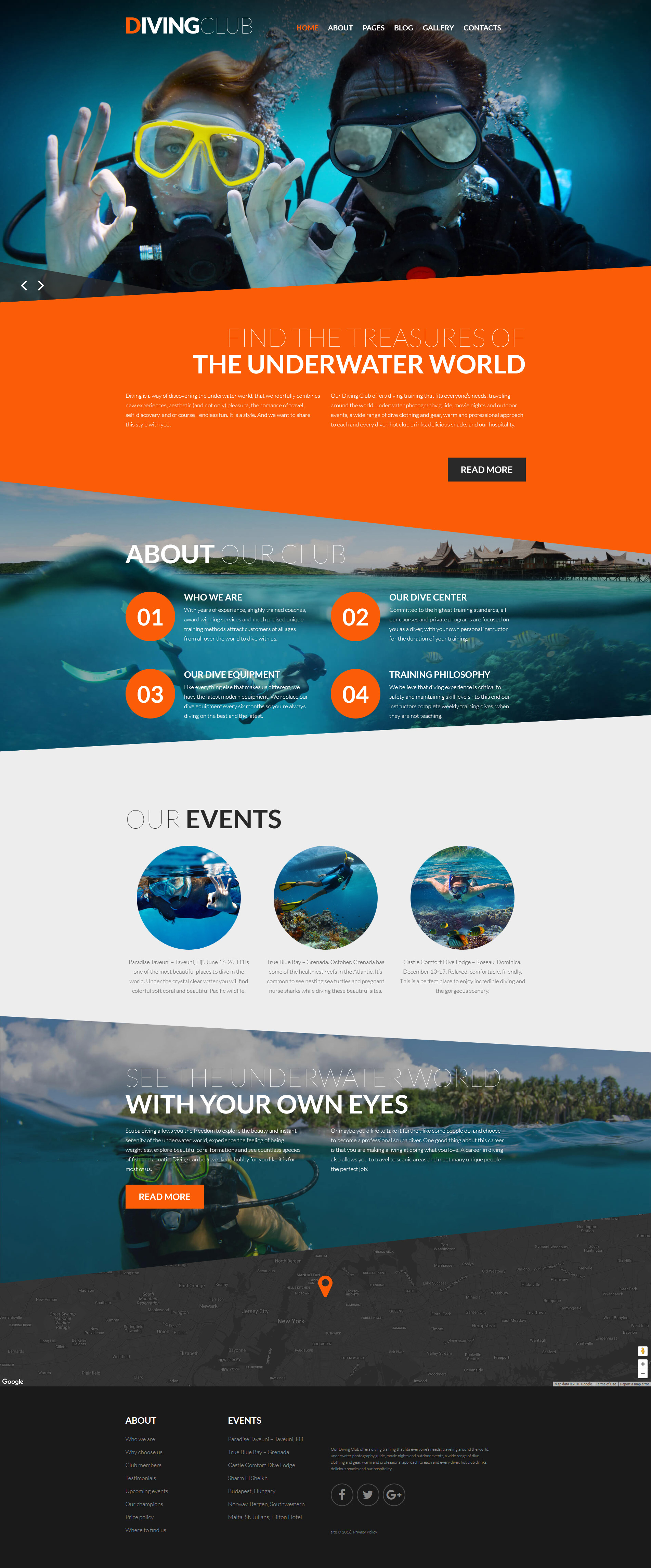 Diving Club – Sports & Outdoors & Diving Responsive Joomla Template