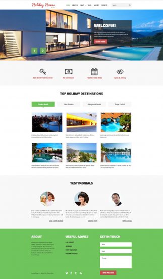 Holiday Homes - Real Estate & Rental Services Joomla Template