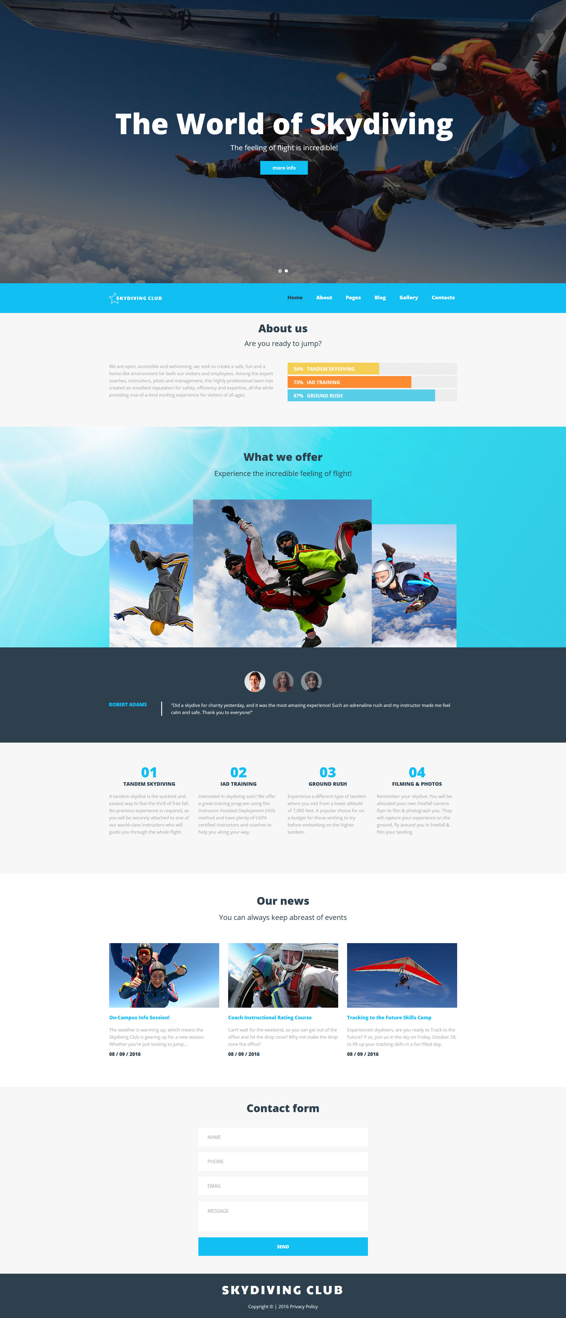 Skydiving Club – Extreme Sports & Skydiving Club Joomla Template