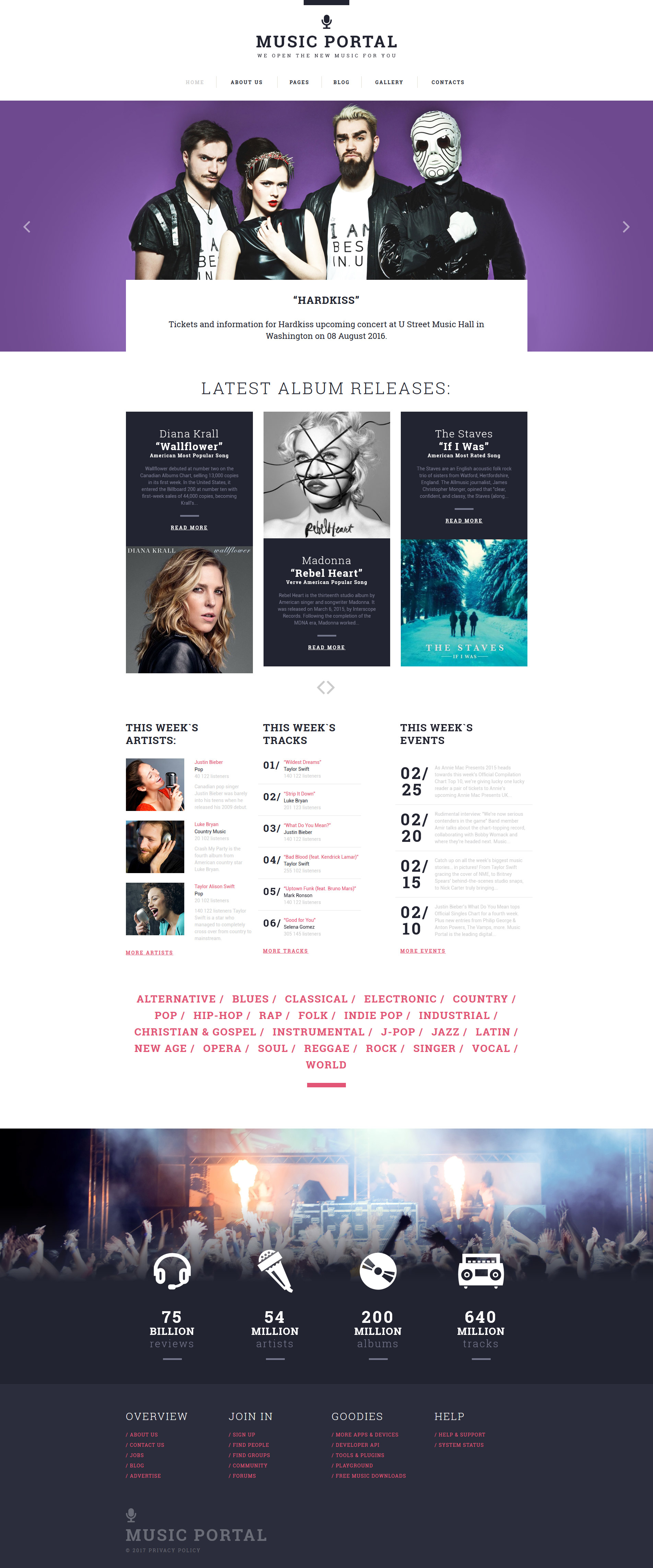 Music Portal Template Responsive Joomla Template