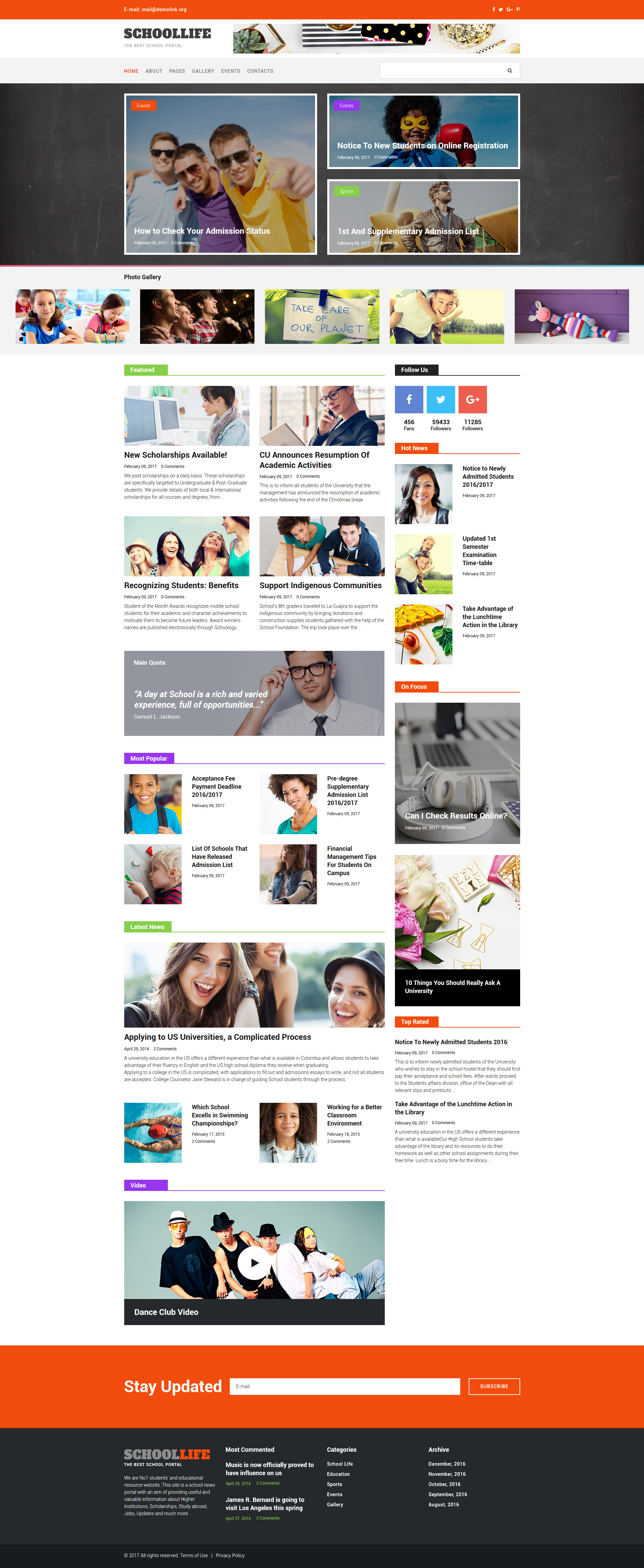 School Blog Joomla Template