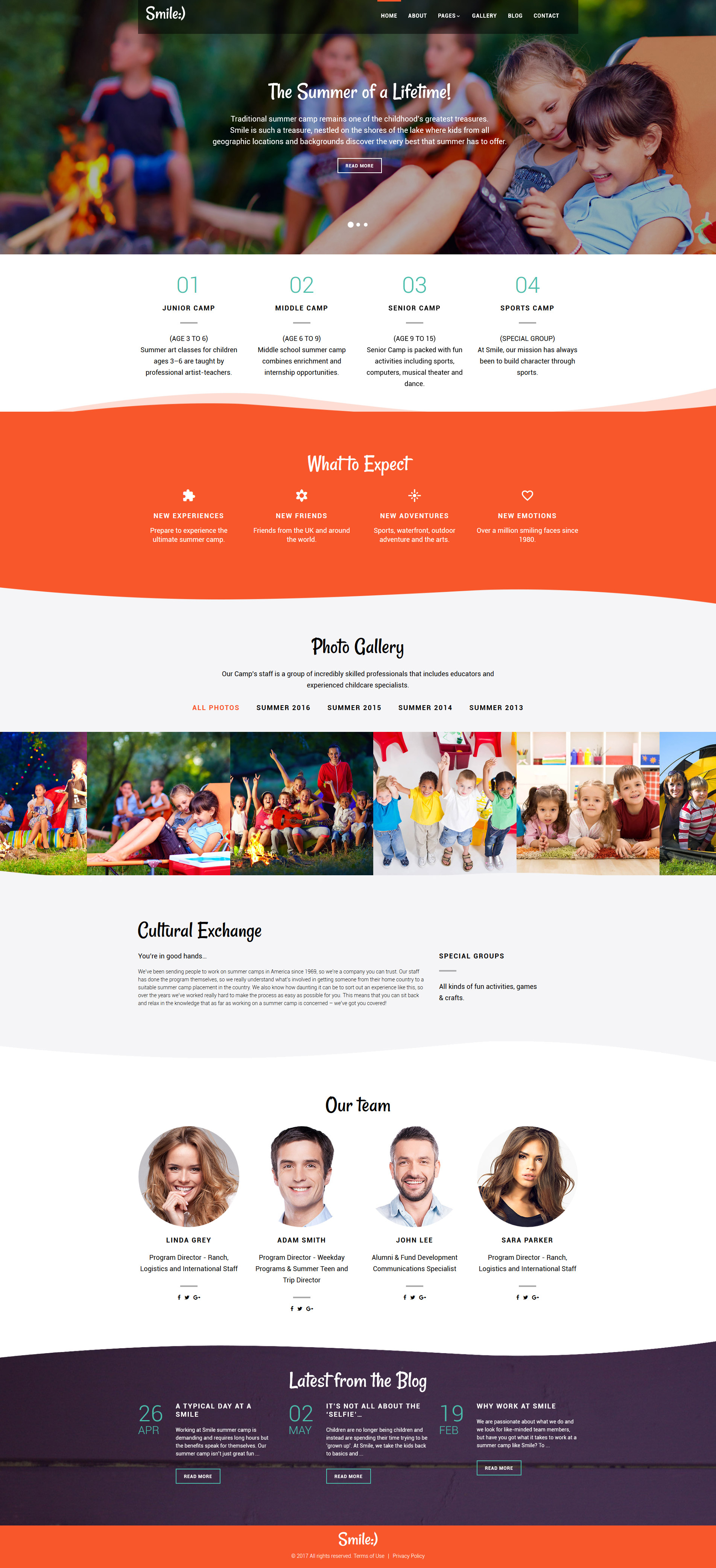 Smile – Summer Camp Joomla Template