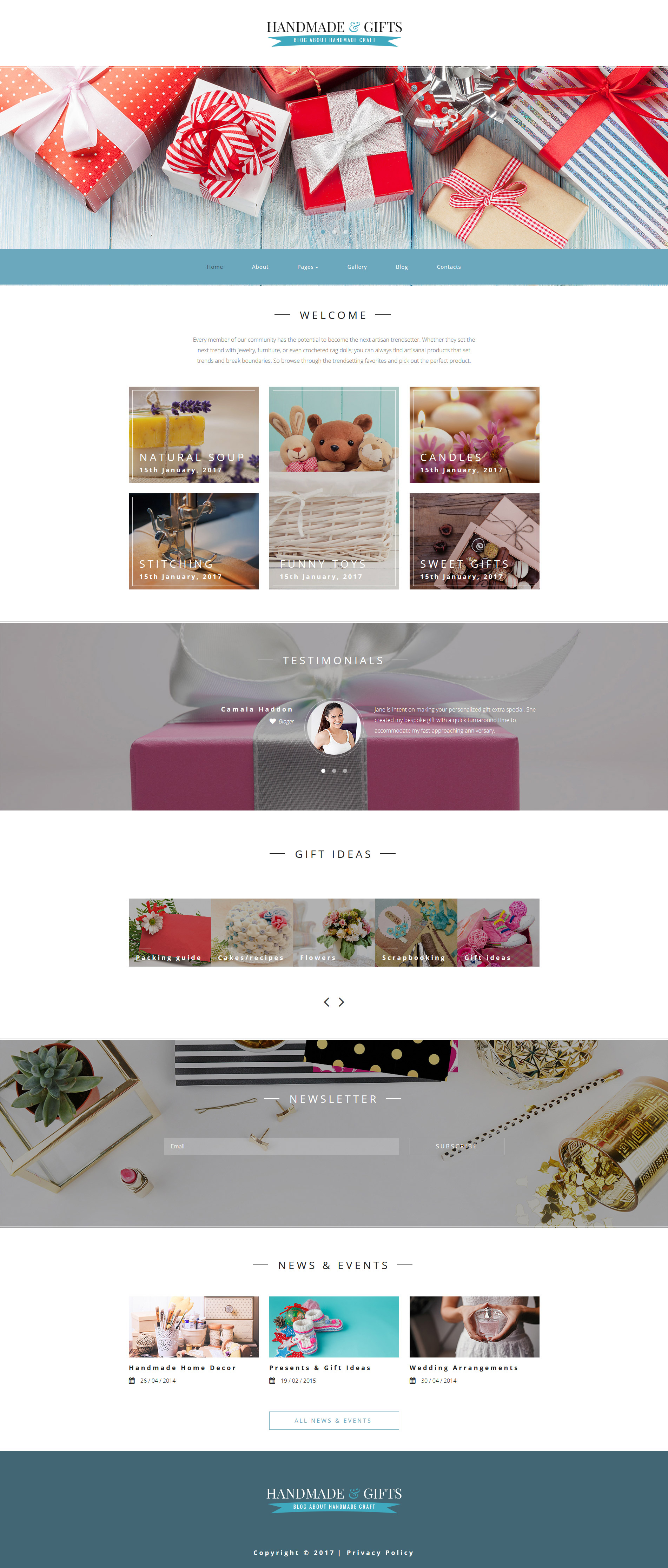 Handmade & Gifts – Crafts Blog and Gift Store Joomla Template