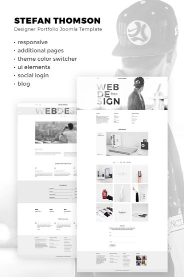 Stefan Thomson - Elegant Personal Web Designer Portfolio Joomla Template