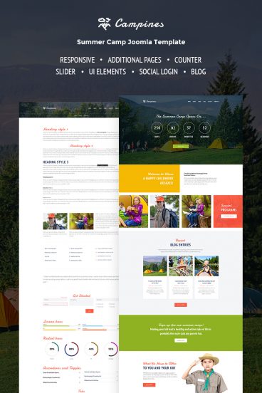 Campines - Bright Kids & Teenagers Summer Camp Joomla Template