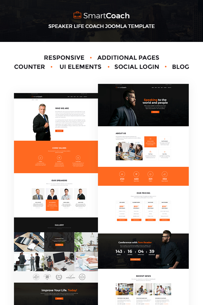 SmartCoach – Speaker Life Coach Joomla Template