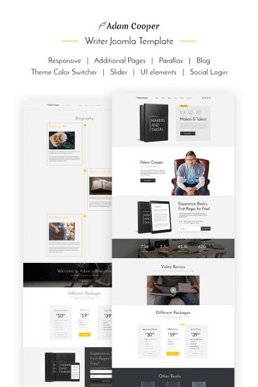 Adam Cooper - Writer Joomla Template