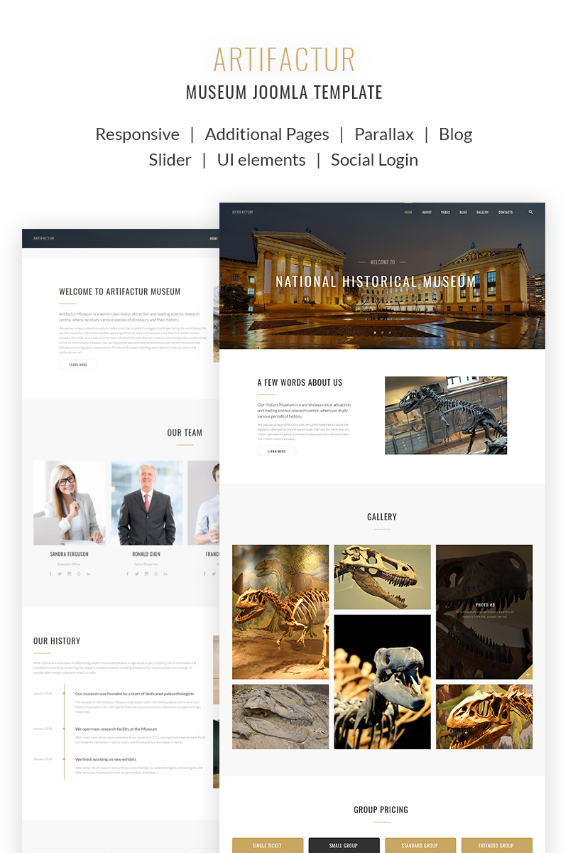 Artifactur – Museum Joomla Template