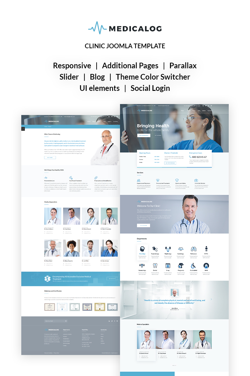 Medicalog – Efficient Medical Center Joomla Template