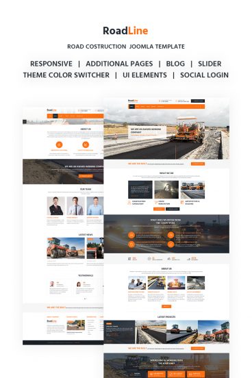 RoadLine - Solid Road Consrtuction Company Joomla Template