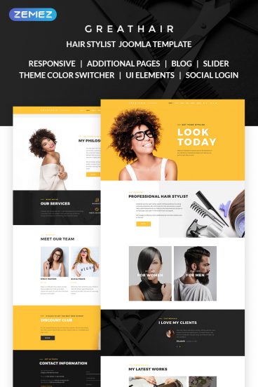 Greathair - Fancy Hair Stylist Joomla Template