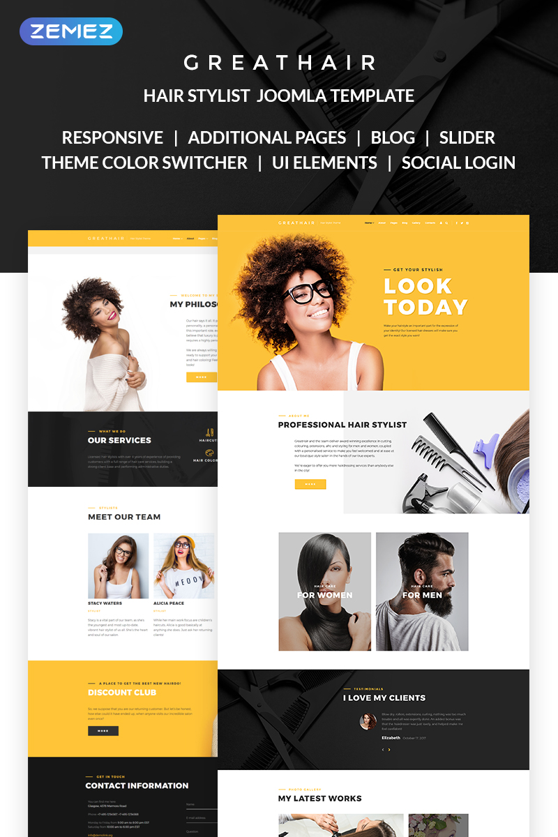 Greathair – Fancy Hair Stylist Joomla Template