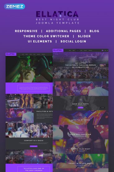 Ellatica - Nightclub Joomla Template