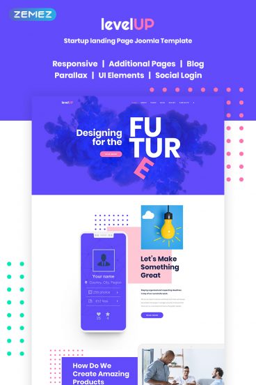 LevelUp - Startup Company Landing Page Joomla Template