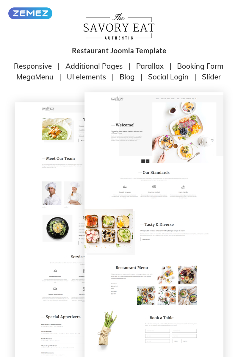 Savory Eat – Delicious Restaurant & Cafe Joomla Template