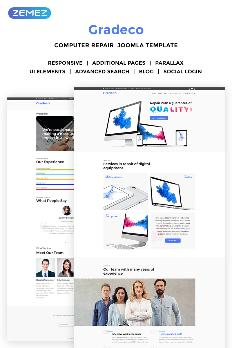 Gradeco – Computer Repair Joomla Template