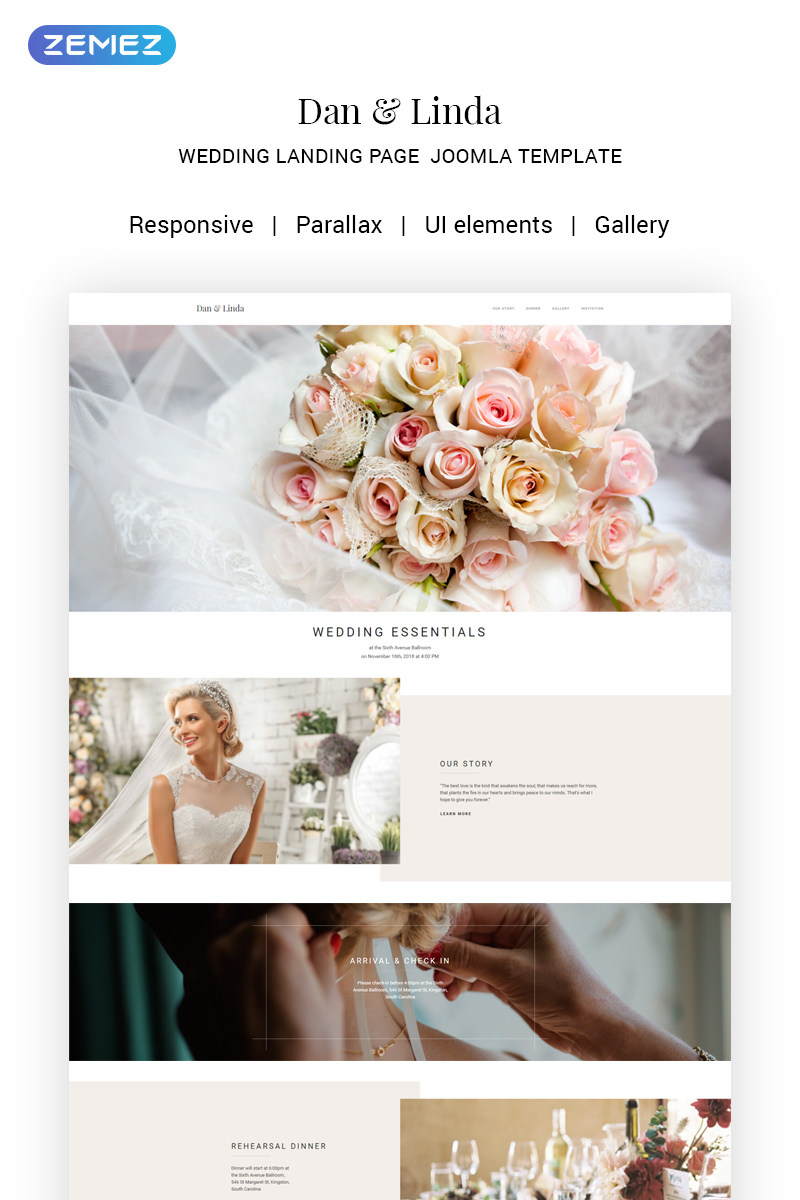 Dan & Linda – Sophisticated Wedding Joomla Template