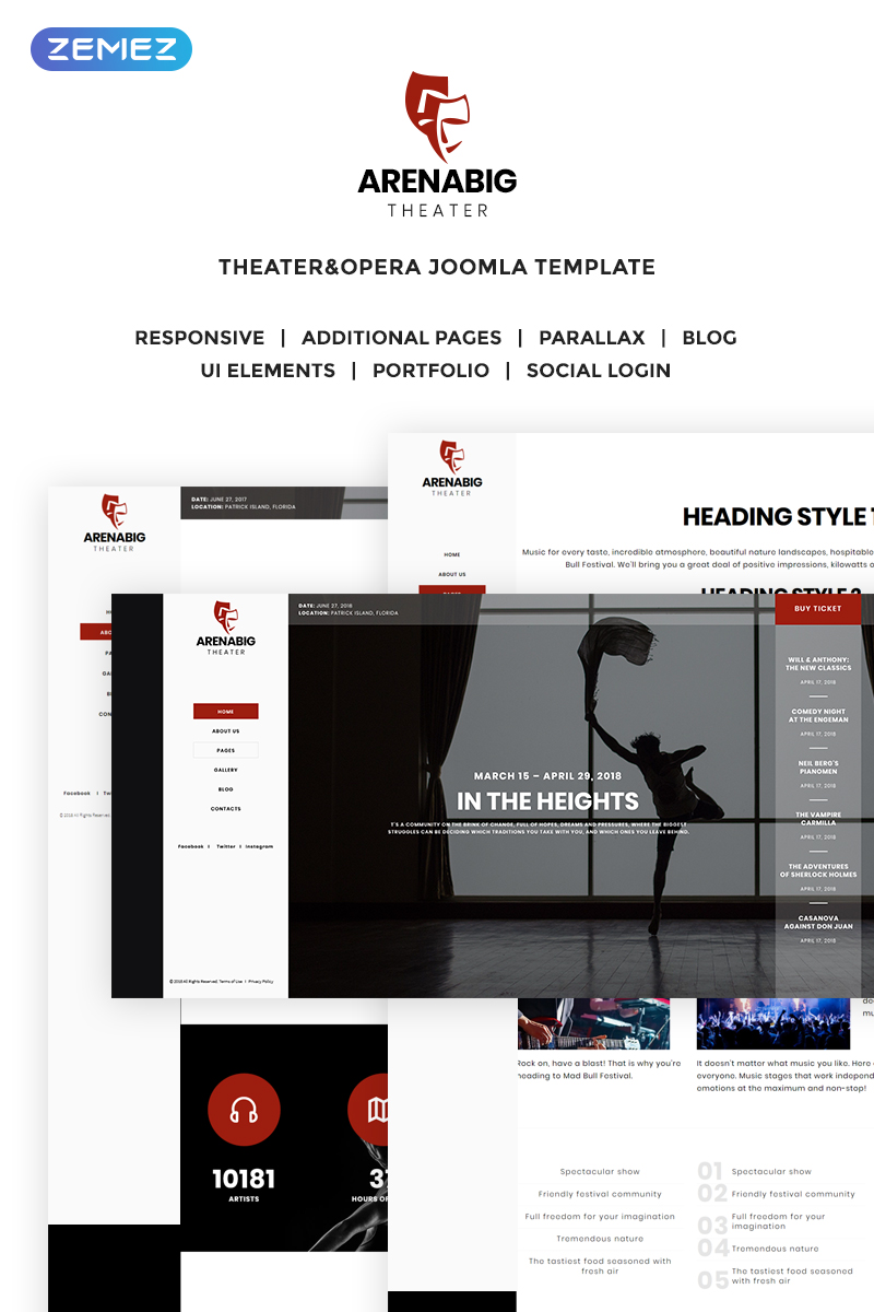 Arenabig Theater – Theater & Opera Joomla Template