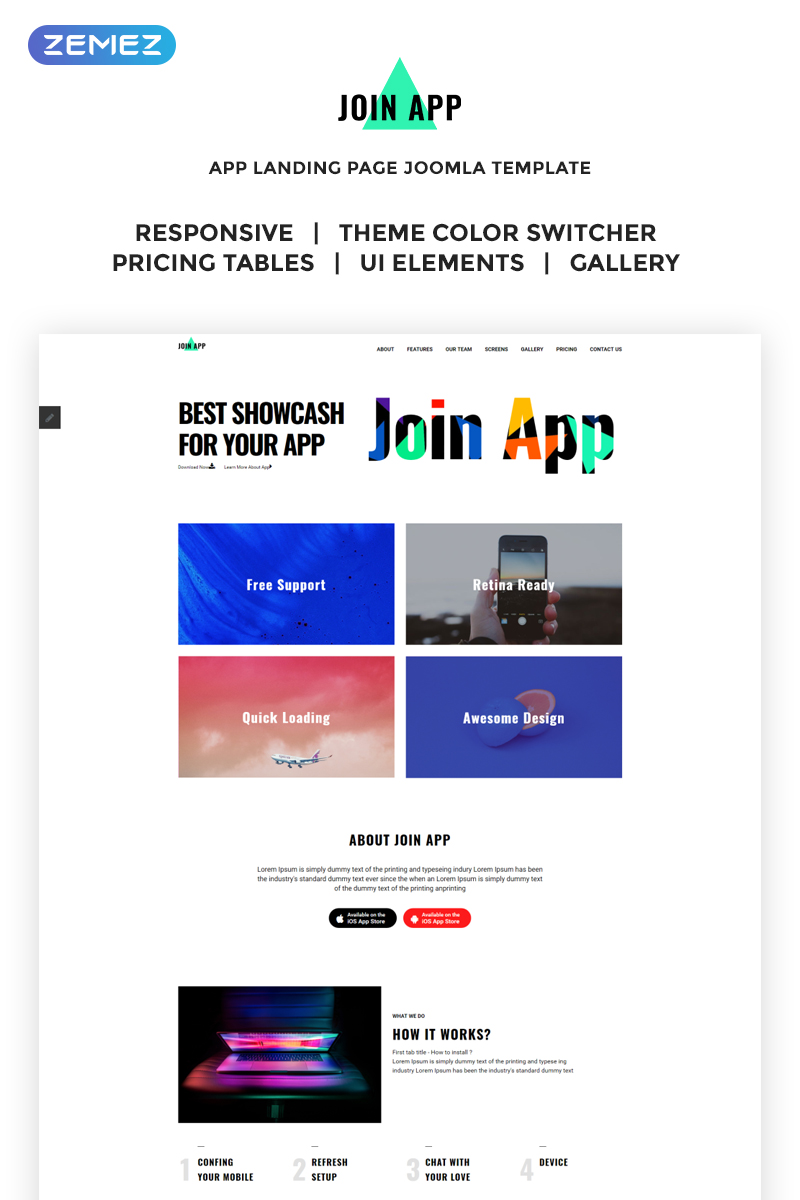 Join App – App Landing Page Joomla Template