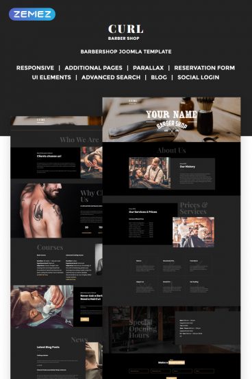 Curl - Stylish Barber Shop Joomla Template