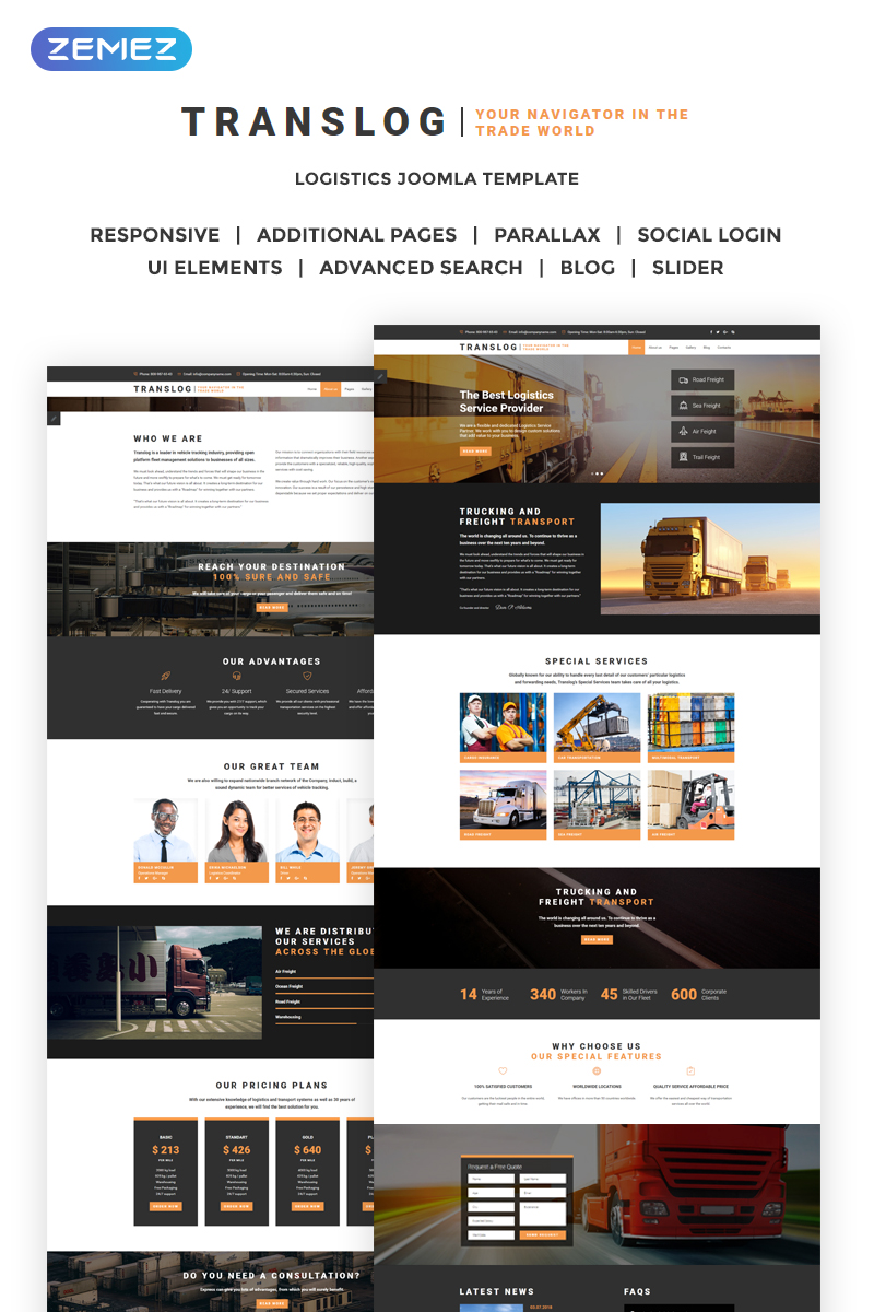 Translog – Logistics Joomla Template