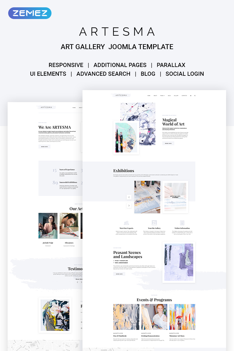 Artesma – Art Gallery Joomla Template