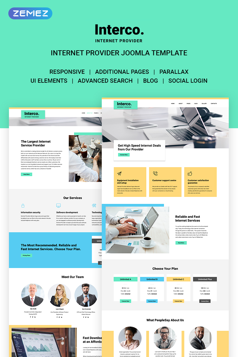 Interco Internet – Provider Joomla Template