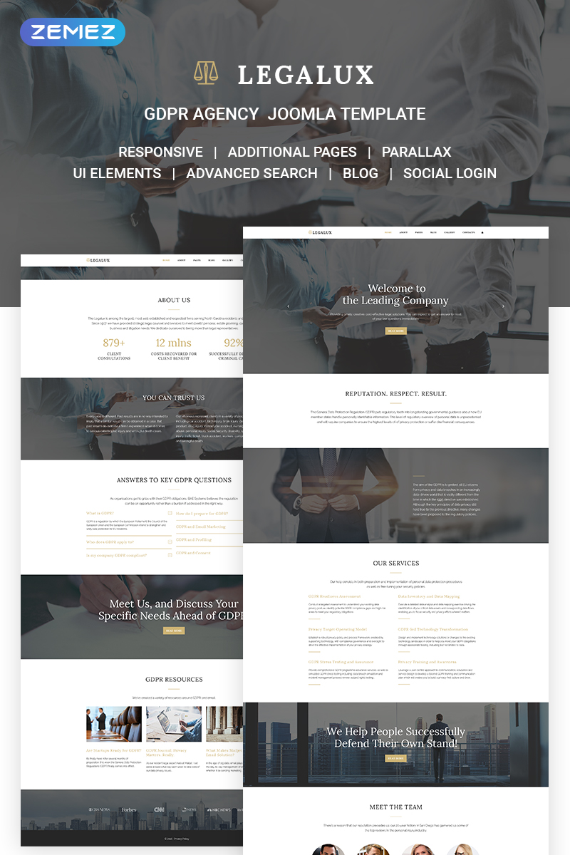 Legalux – GDPR Agency Joomla Template