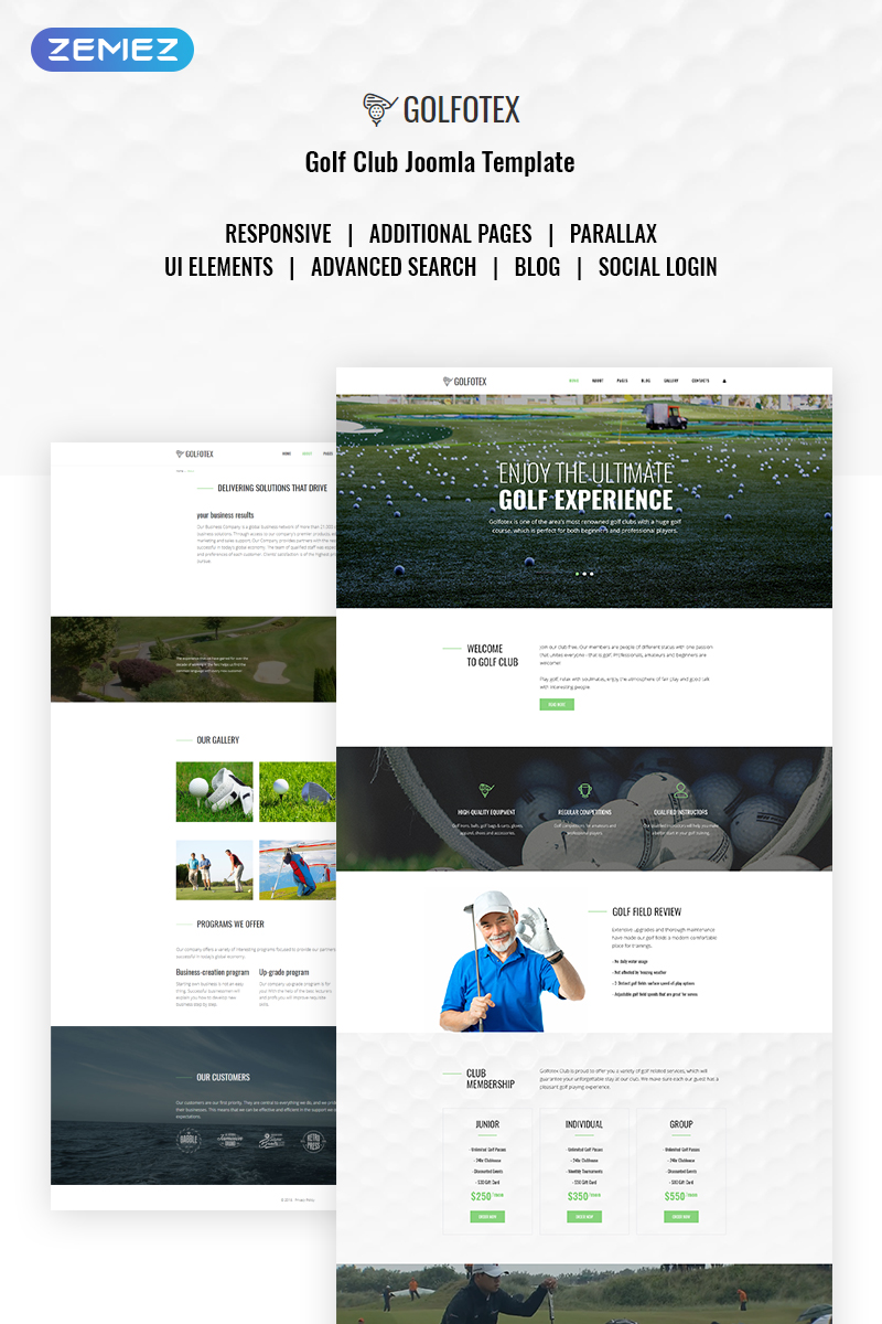 GOLFTEX – Modern Golf Club Joomla Template