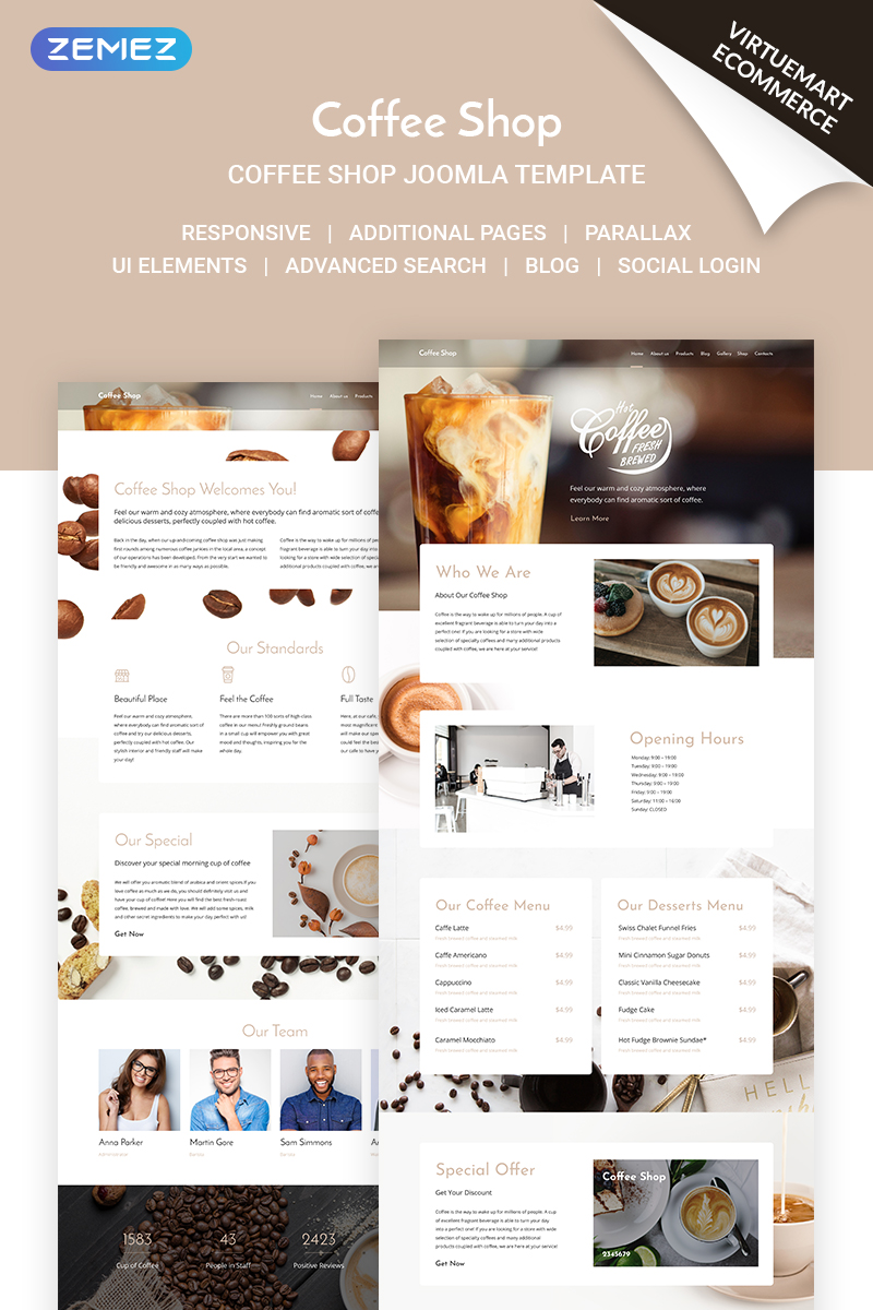 Coffee Shop – Coffe House Responsive Joomla Template