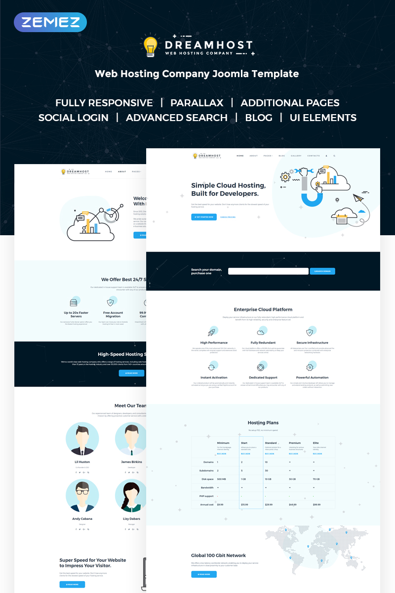 Dreamhost – Cloud Hosting Joomla Template