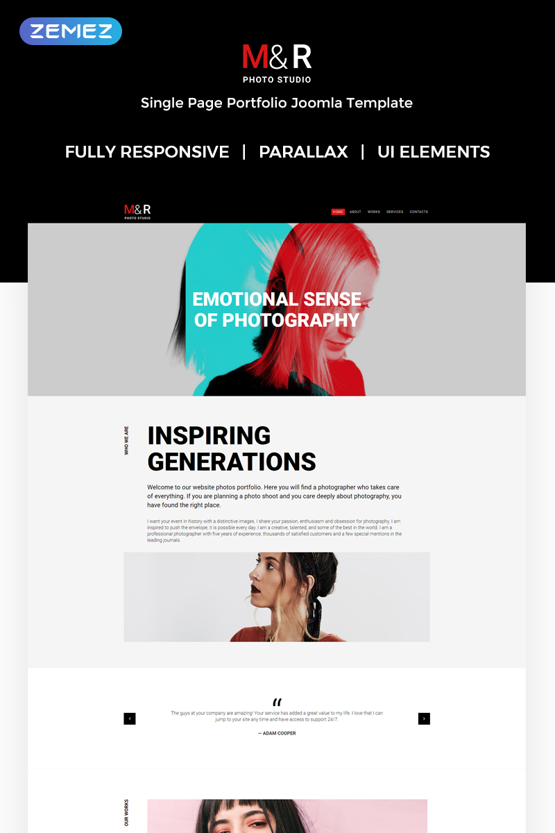 M&R – Accurate Personal Photographer Page Joomla Template