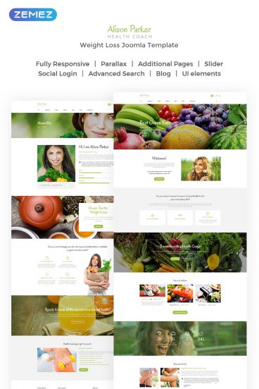 Alison Parker - Fresh Health Coach Joomla Template