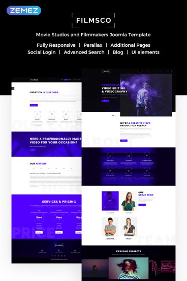 Filmsco - Breathtaking Video Recording Studio Joomla Template