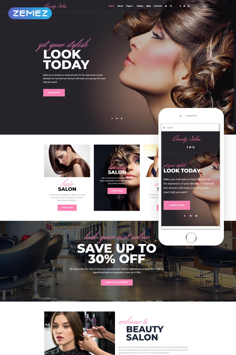 Modern Ready-To-Use Beauty Salon Joomla Template