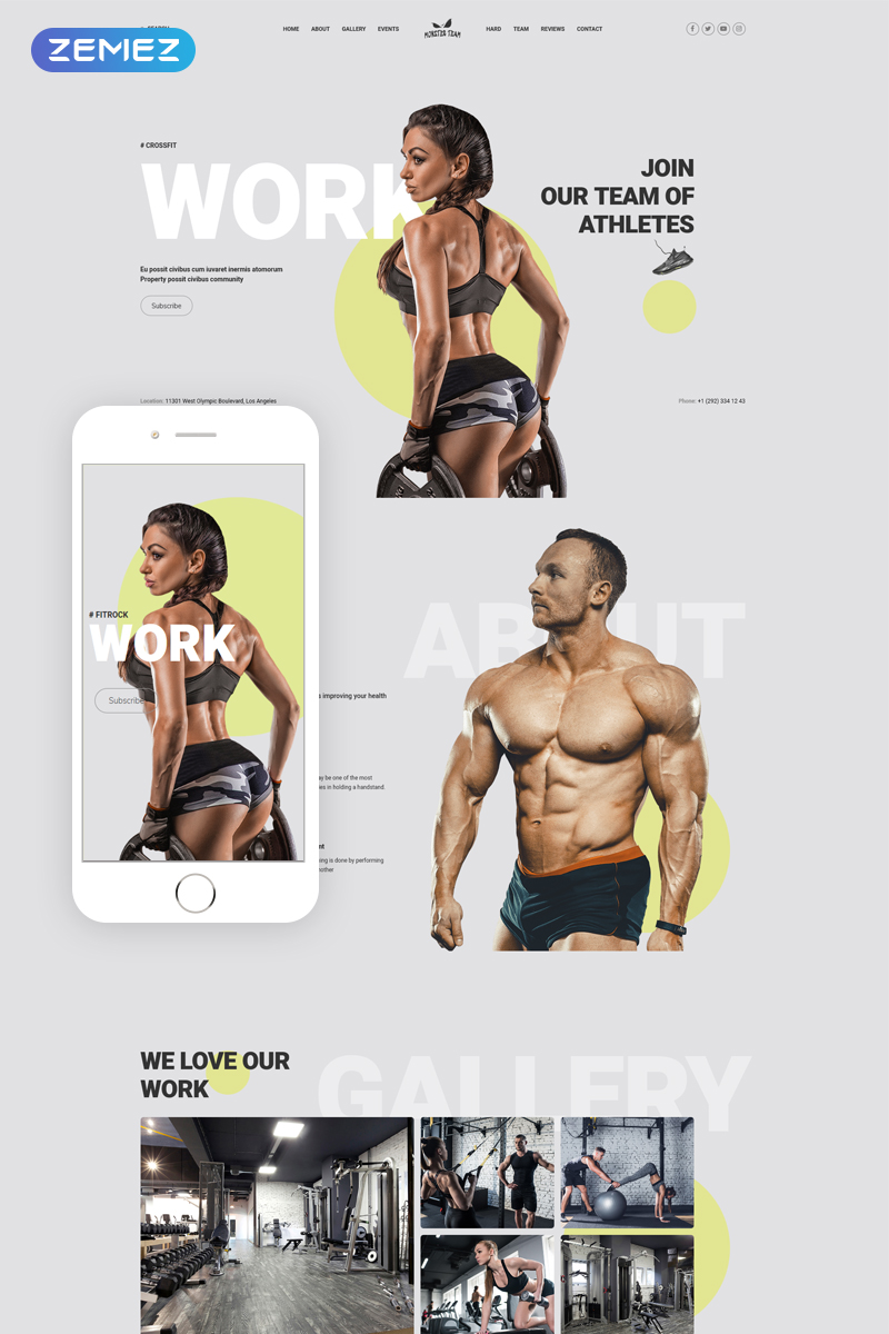 Monster Team – CrossFit Sticky Menu Bright Joomla Template