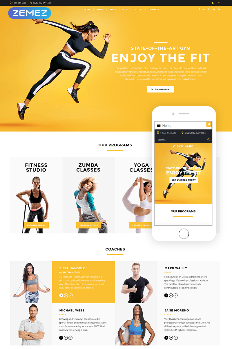 Fitness and Zoomba studio – Dance Studio Multipage Clean Joomla Template