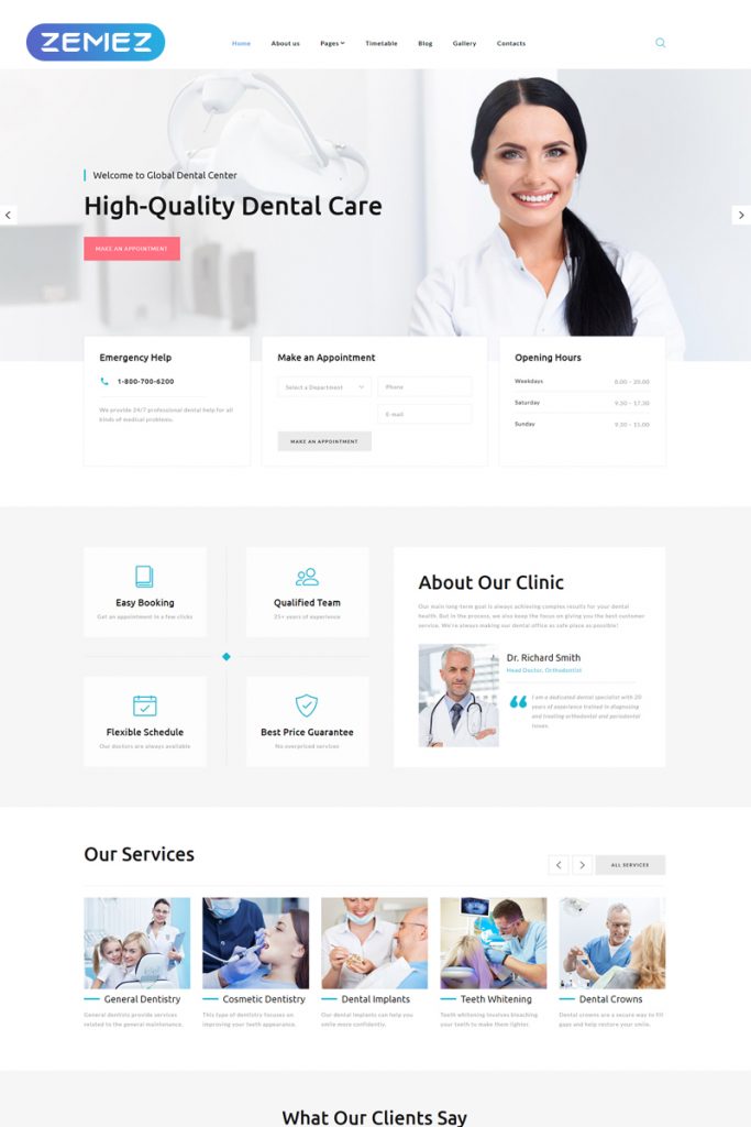 Global Dental Center - Dentistry Clean Usable Joomla Template - Zemez ...