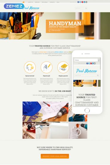 Paul Mareno - Handyman Services Creative Joomla Template