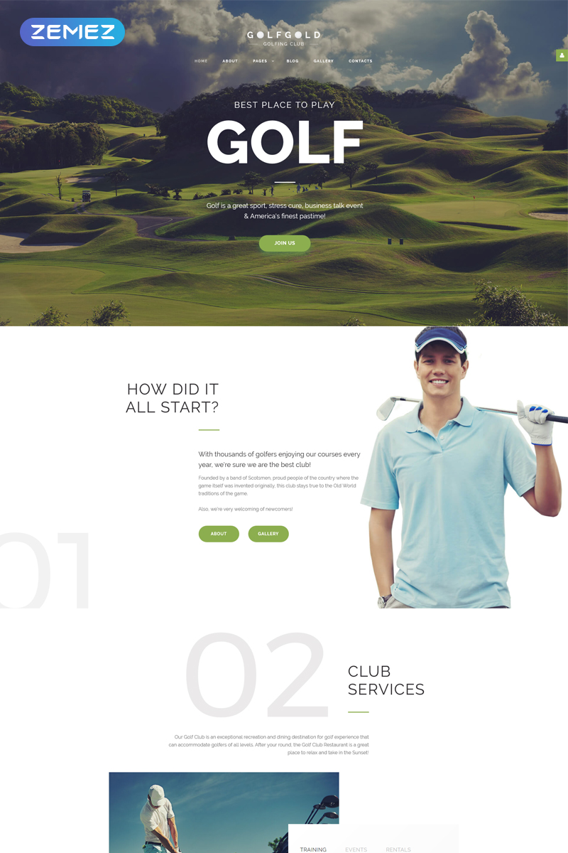 GolfGold – Golf Creative Joomla Template