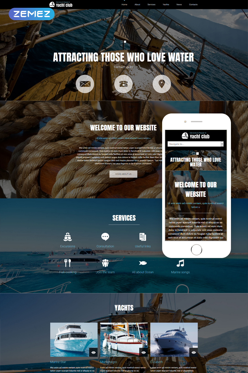 Yacht club – Yachting Multipage Modern Joomla Template
