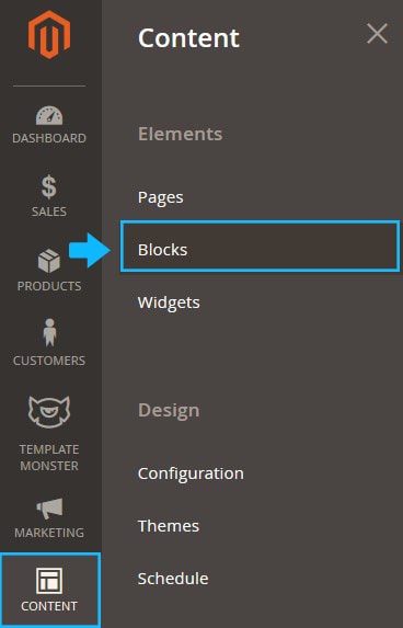 Content > Elements > Blocks