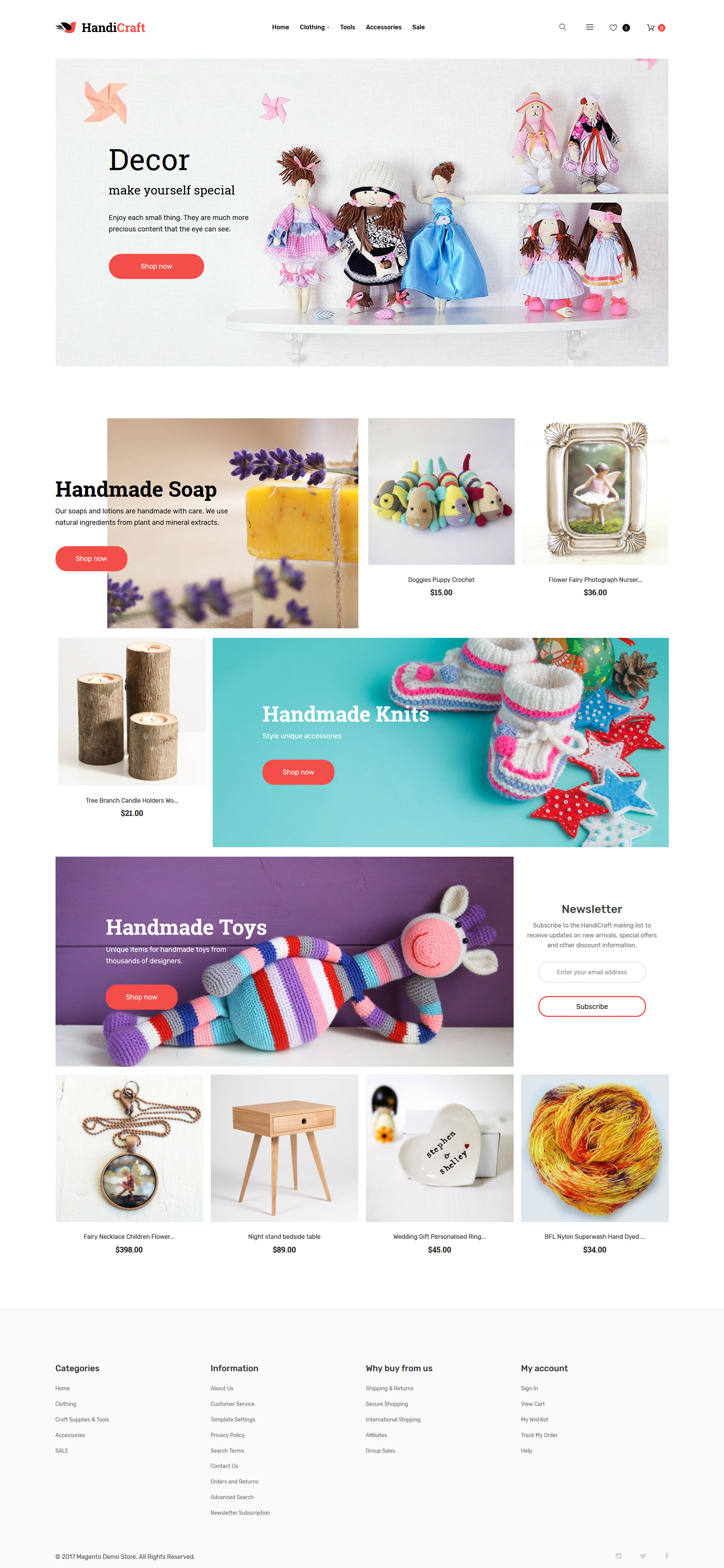 HandiCraft – Handmade Goods Shop Responsive Magento Theme