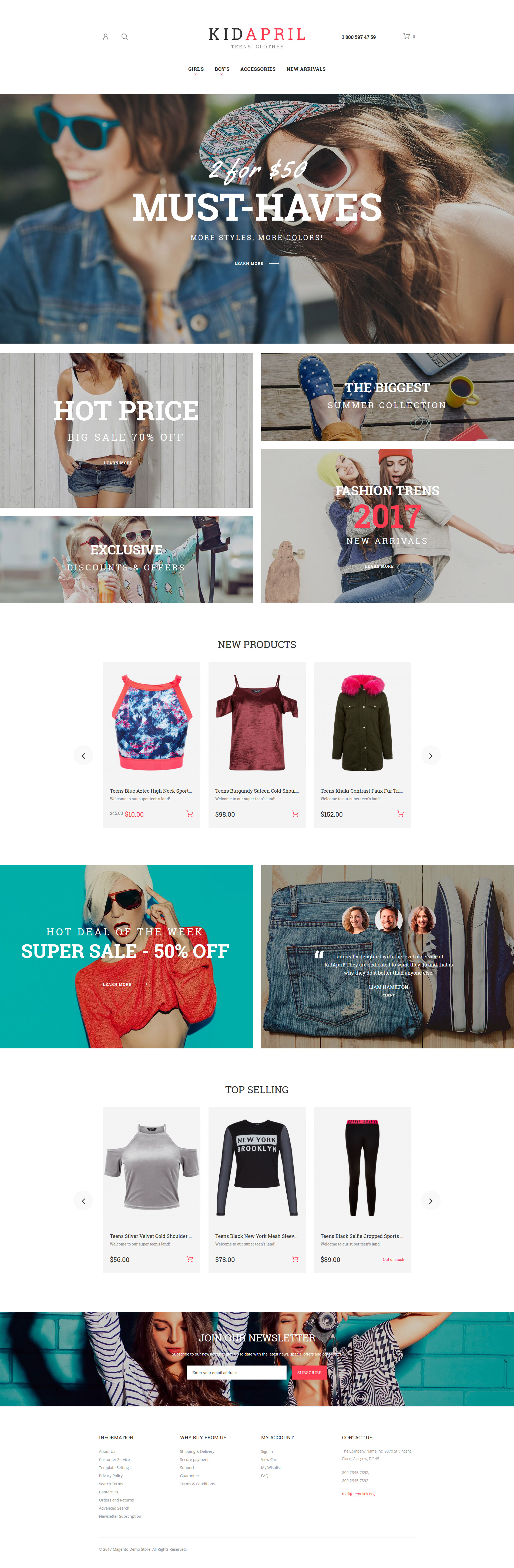 Teen’s Clothes & Fashion Magento Theme